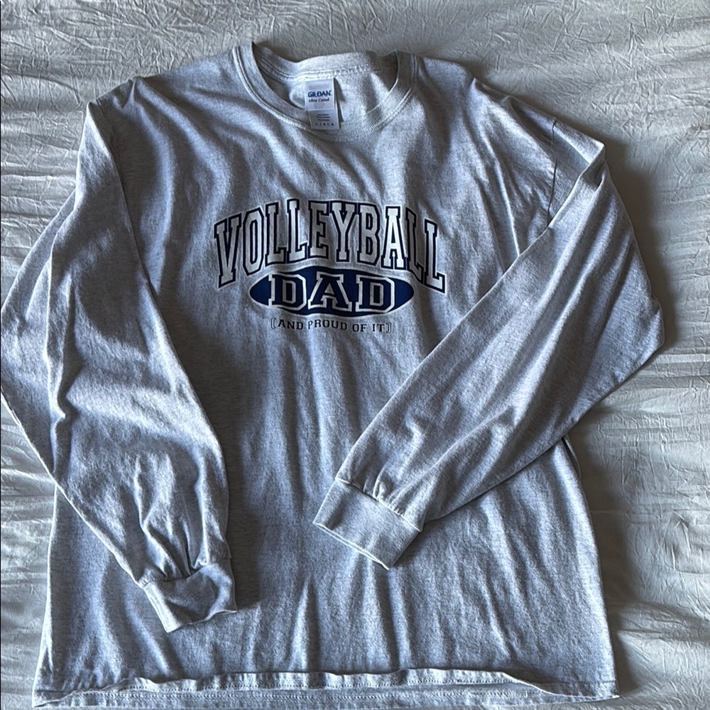 Gray Volleyball Dad Long Sleeve Shirt